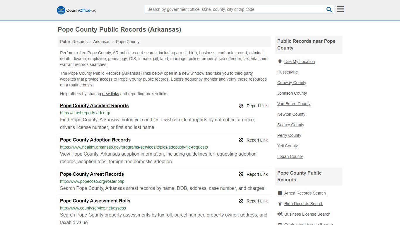 Public Records - Pope County, AR (Business, Criminal, GIS, Property ...