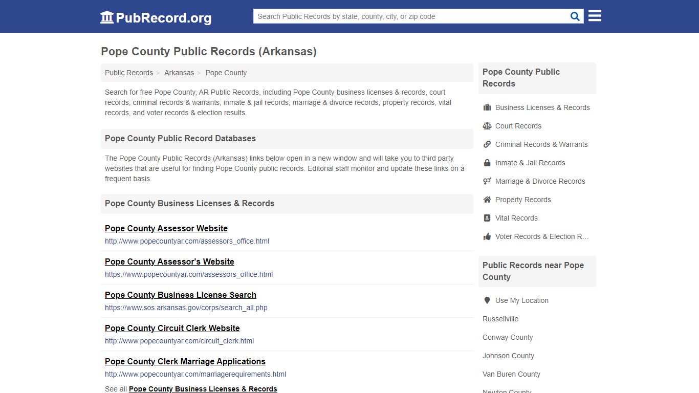 Free Pope County Public Records (Arkansas Public Records)